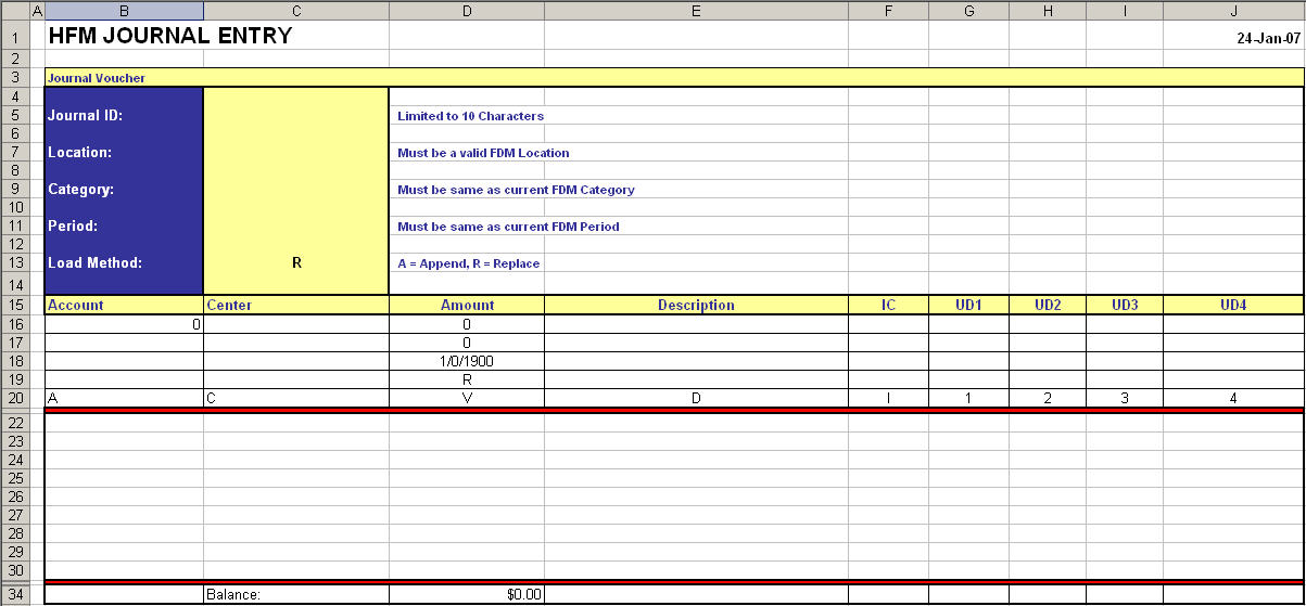 The image shows an example of a journal template described in the text preceding the image.